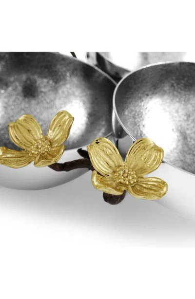 Michael Aram Dogwood Set Of 3 Serving Bowls In Silver
