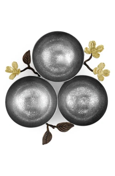 Michael Aram Dogwood Set Of 3 Serving Bowls In Silver