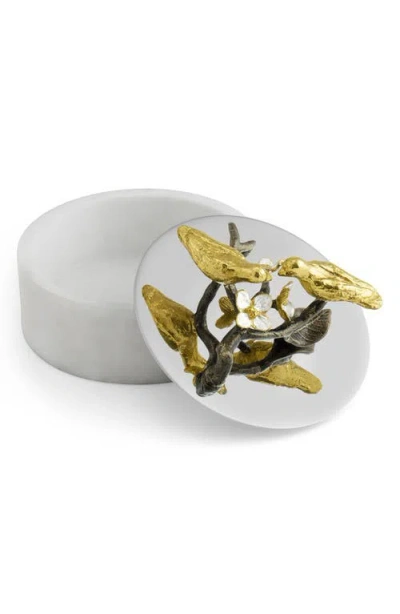 Michael Aram Lovebirds Trinket Box In Multi