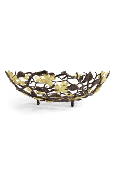 Michael Aram Dogwood Centerpiece Basket In Metallic