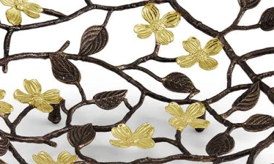 Michael Aram Dogwood Centerpiece Basket In Metallic