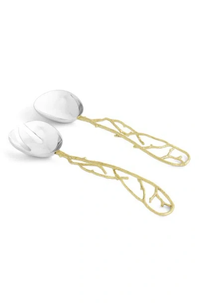 Michael Aram Butterfly Ginkgo White And Gold Serving Set In Gold