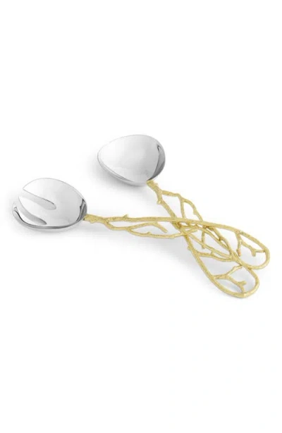 Michael Aram Butterfly Ginkgo White And Gold Serving Set In Gold