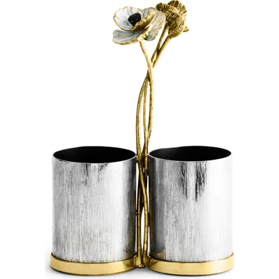 Michael Aram Anemone Cutlery Caddy In Silver