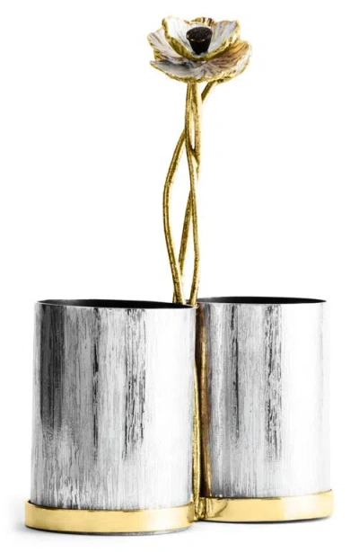 Michael Aram Anemone Cutlery Caddy In Silver