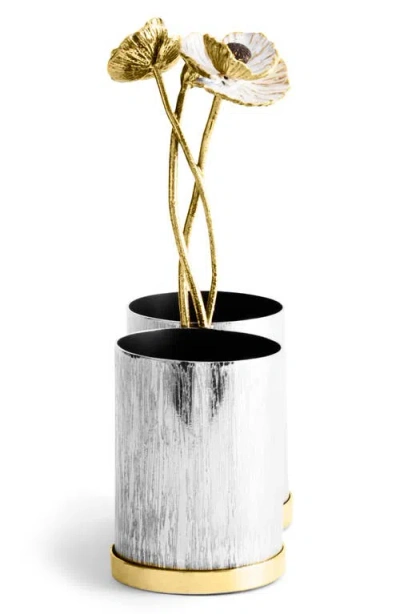 Michael Aram Anemone Cutlery Caddy In Silver