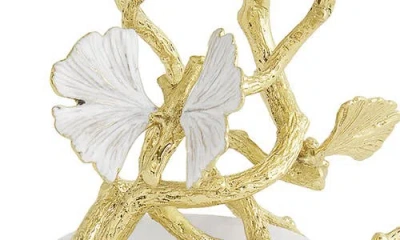 Michael Aram Butterfly Ginkgo White & Gold Candleholders, Set Of 2 In Gold