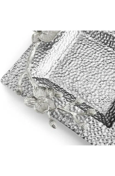 Michael Aram White Orchid Glass Snack Dish In Silver