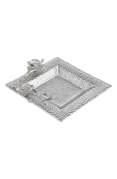 Michael Aram White Orchid Glass Snack Dish In Silver