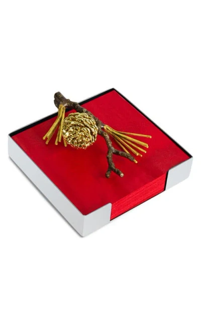 Michael Aram Pine Cone Cocktail Napkin Holder In Gold