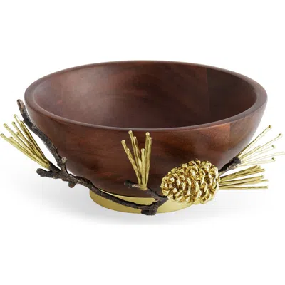 Michael Aram Pine Cone Wood Small Bowl In Brown