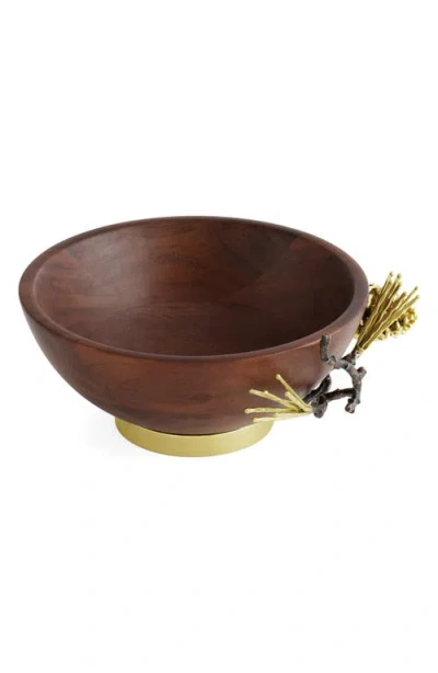 Michael Aram Pine Cone Wood Small Bowl In Brown