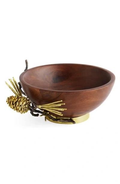 Michael Aram Pine Cone Wood Small Bowl In Brown