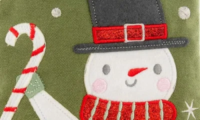 Stephen Joseph Embroidered Holiday Stocking In Green