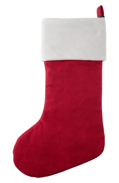 Stephen Joseph Embroidered Holiday Stocking In Red