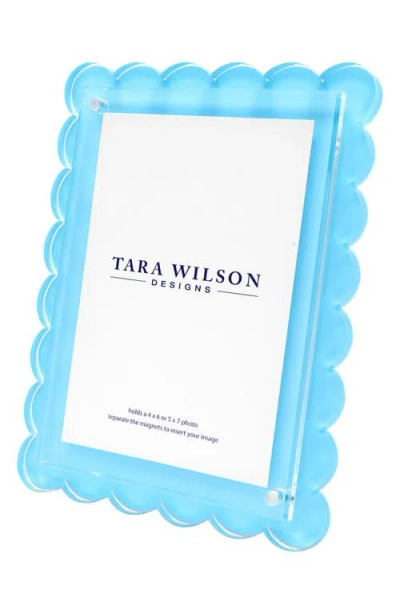 Tara Wilson Designs Scallop Picture Frame In Blue