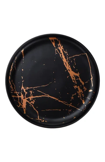 Stone Lain Zora Porcelain 4-piece Dinner Plate Set In Black