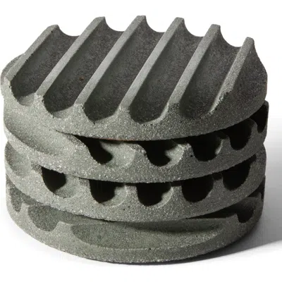 Pretti.cool Set Of 4 Ridged Concrete & Glass Coasters In Gray