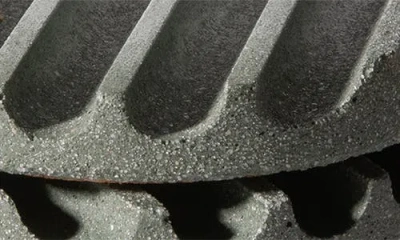 Pretti.cool Set Of 4 Ridged Concrete & Glass Coasters In Gray