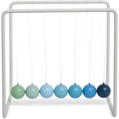 Block Design Newton's Cradle Decor In Blue