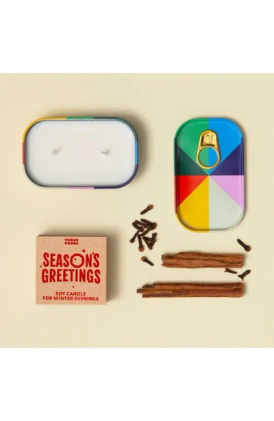 Block Design Season's Greetings Tinned Candle In Multi