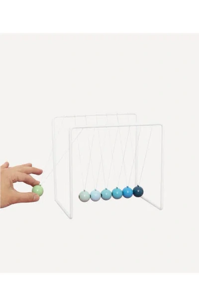 Block Design Newton's Cradle Decor In Blue