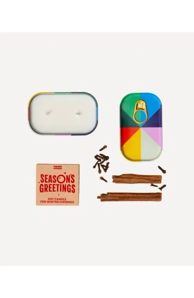 Block Design Season's Greetings Tinned Candle In Multi