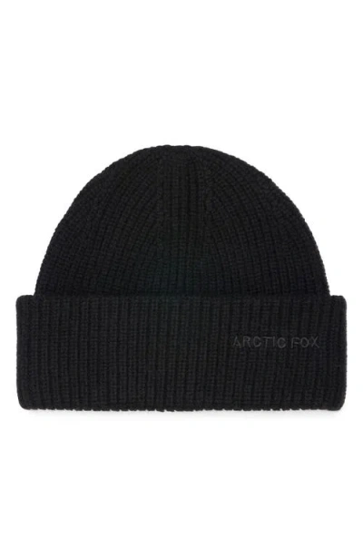 Arctic Fox & Co. Arctic Fox & Co The Embroidered Merino Wool Beanie In Black