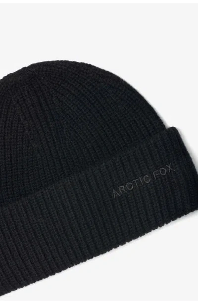 Arctic Fox & Co. Arctic Fox & Co The Embroidered Merino Wool Beanie In Black