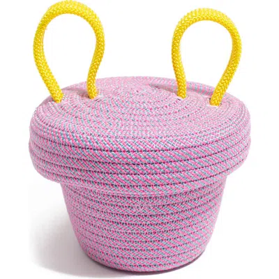 Ugly Rugly Mini Lidded Storage Basket In Purple