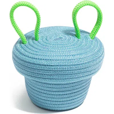 Ugly Rugly Mini Lidded Storage Basket In Blue