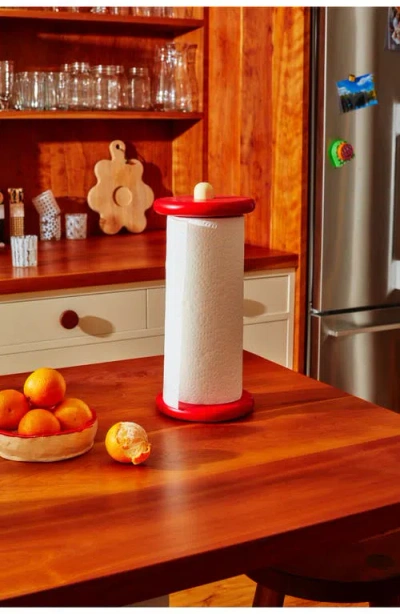 Areaware Spool Paper Towel Holder In Red