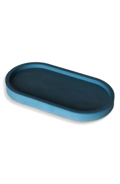 Tenn Prairie Oval Candle Tray In Blue