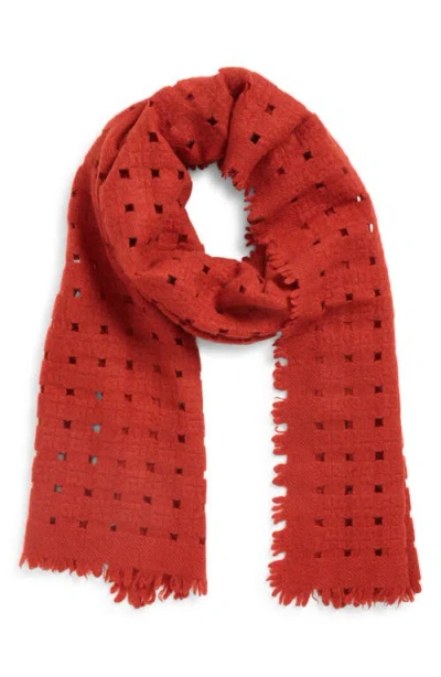 Lost Pattern Pixie Cashmere Scarf In Red