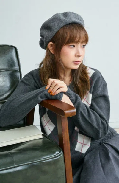 Lost Pattern Bon Chic Wool Blend Beret In Gray