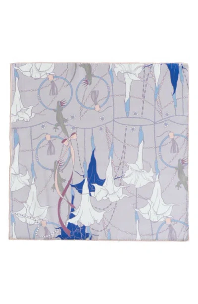Lost Pattern Datura Silk Pocket Square In Multi