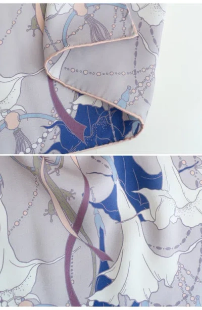 Lost Pattern Datura Silk Pocket Square In Multi
