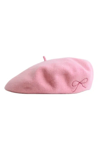 Lost Pattern Bon Chic Wool Blend Beret In Pink