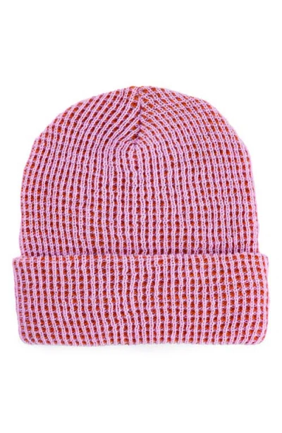 Verloop Simple Grid Beanie In Pink