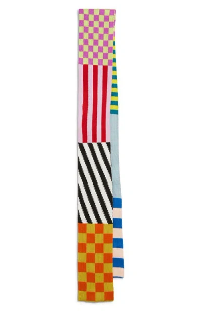 Verloop Pattern Patch Skinny Scarf In Multi