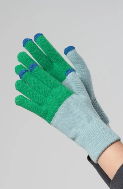 Verloop Colorblock Touchscreen Gloves In Green