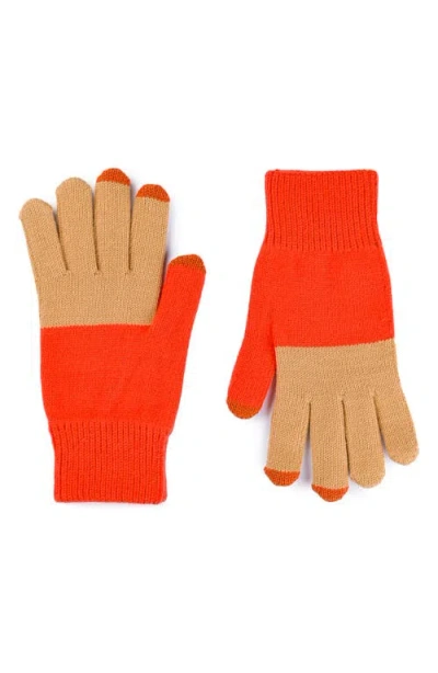 Verloop Colorblock Touchscreen Gloves In Orange