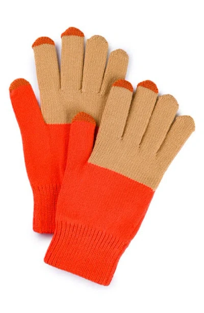Verloop Colorblock Touchscreen Gloves In Orange
