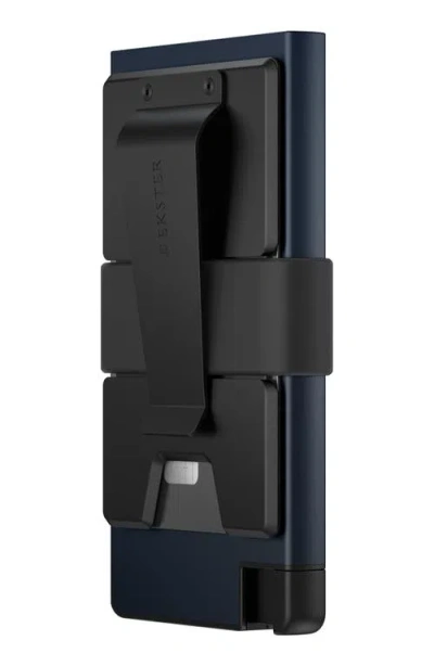 Ekster Pro Button Release Recycled Metal Card Holder In Blue