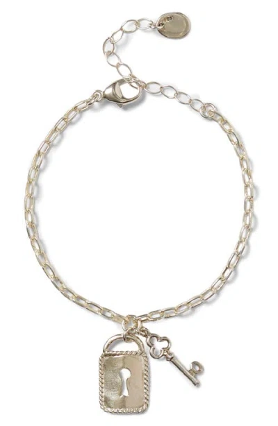 Chan Luu Lock & Key Charm Bracelet In Silver