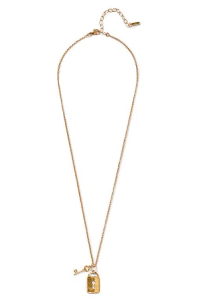 Chan Luu Mini Padlock Pendant Necklace In Gold