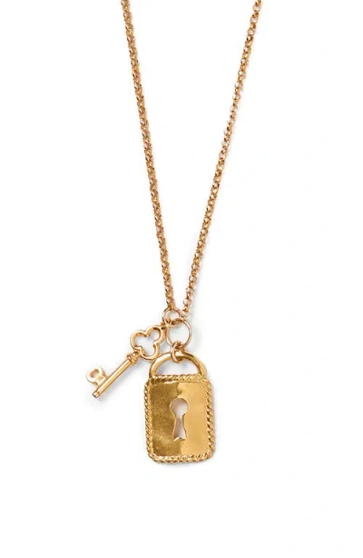 Chan Luu Mini Padlock Pendant Necklace In Gold