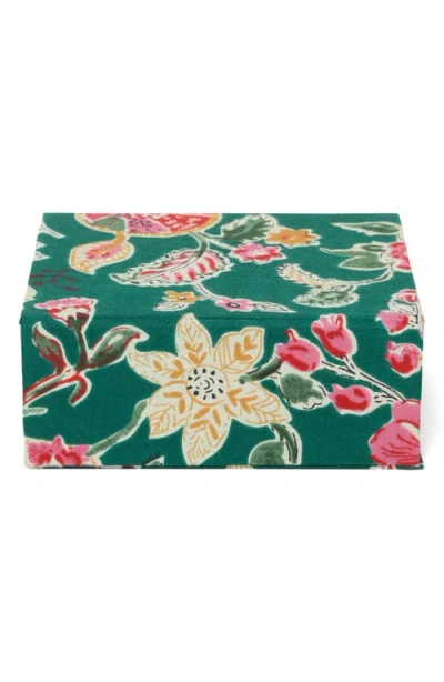 Chan Luu Floral Jewelry Box With Removable Tray In Green