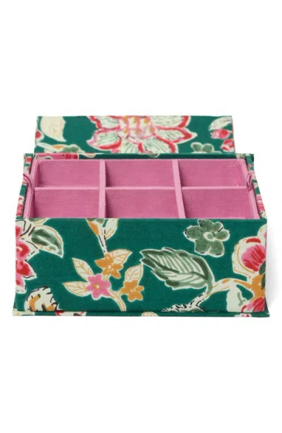 Chan Luu Floral Jewelry Box With Removable Tray In Green