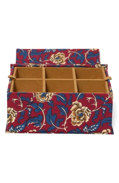 Chan Luu Floral Jewelry Box With Removable Tray In Red